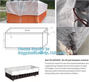 12Mil Open Top 30 Yard Dumpster Container Liners,21'Lx8'Wx8'H PE drawstring dumpster container liners for waste transpor supplier