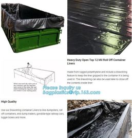 20 yard drawstring black dumpster container liners for waste transport,stripe high quality waterproof bulk dumpster cont supplier