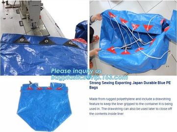 STRONG SEWING EXPORTING JAPAN DURABLE BLUE PE BAGS, HOUSEHOLD WATERPROOF PORTABLE PE BAGS, TARPAULIN BAGS, SACKS, PACK supplier