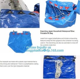 STRONG SEWING EXPORTING JAPAN DURABLE BLUE PE BAGS, HOUSEHOLD WATERPROOF PORTABLE PE BAGS, TARPAULIN BAGS, SACKS, PACK supplier