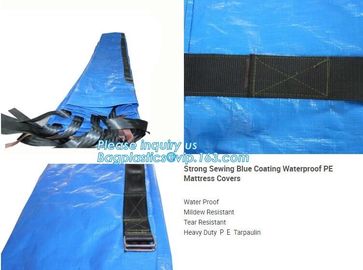 STRONG SEWING BLUE COATING WATERPROOF PE MATTRESS COVERS,REINFORCED PORTABLE MULTI-PURPOSE POLYTHYLENE TARPAULIN, NYLON supplier