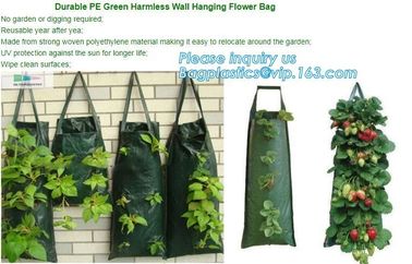 4 Pockets Permeable Non-woven fabric 26x65cmx1mm Vertical Wall Planting Bag for flower vegetable lettuce ferns, bagease supplier