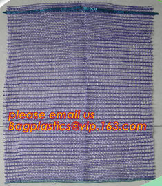 Strong tension PE material raschel mesh bag for eggplant onion potato,Orange polypropylene grid reusable raschel produce supplier