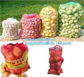 45*75cm Orange Russia PE Knitted plastic raschel leno mesh packing bags for Agriculture fruit vegetable onion garlic cab supplier