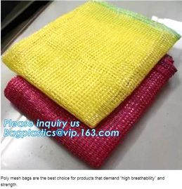 21*31cm Portable PE Fruit Oyster Onion Raschel Mesh Soap Net Bag With Handle,Cheap PP/PE Knitted plastic raschel leno me supplier