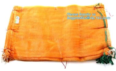 21*31cm Portable PE Fruit Oyster Onion Raschel Mesh Soap Net Bag With Handle,Cheap PP/PE Knitted plastic raschel leno me supplier