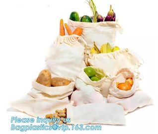 Simple Ecology washable and reusable Cotton Mesh Produce Bag for vegetable and fruit,Eco-friendly Reusable Shopping Orga supplier