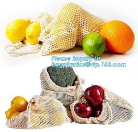 Cotton Mesh Net bag Shopping Tote Bag for foods,Reusable Net Cotton Mesh Tote Fruit Bag With Long Handle,bagplastics pac supplier