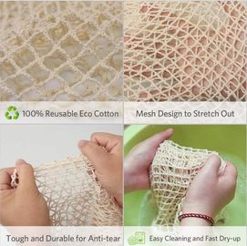 Recyclable Laundry Wholesale Cotton Mesh Bag,Reusable Solid Shopping Bag String Grocery Bag Shopper Cotton Tote Mesh Net supplier