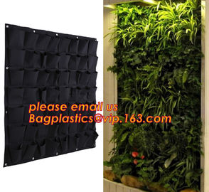 Multi-pocket New Indoor Outdoor Wall Hanging Planter Vertical Felt Garden Plant Grow Pot Bags,vertical garden hanging fe supplier