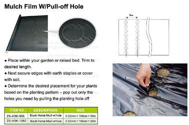 Mulch film,plant protect sleeve film w/hole,air-breath mulch film,silver,black, green,mulch film, pull-off hole,ldpe+lld supplier