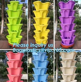 strawberry vertical stackable planter plastic garden pots flower pot,PP material Mini plastic succulent pot for home gar supplier