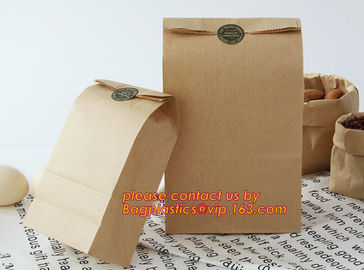 Customized Printing white kraft paper bags sandwich packing Bread Package Bag,Grease Proof Foil Lined Brown Kraft Paper supplier