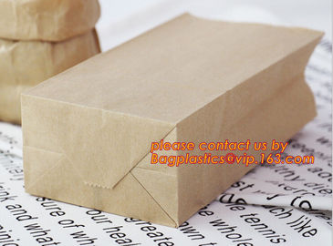 Customized Printing white kraft paper bags sandwich packing Bread Package Bag,Grease Proof Foil Lined Brown Kraft Paper supplier