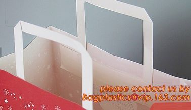 Christmas paper shopping bag, shopper, Customized Reusable Brown baguette bag /kraft paper bread bag with window, handle supplier