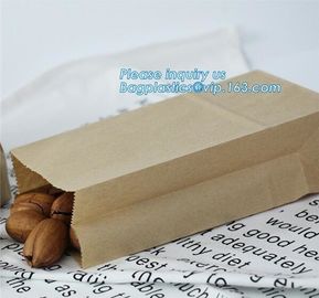 Custom design printed Kraft bread packaging paper bag,wax grease proof square bottom packing french bread white craft pa supplier