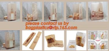 Cookies biscuits muffin bread snack sachet packaging bag,Kraft and bakery paper brown bread bag,promotional custom coate supplier