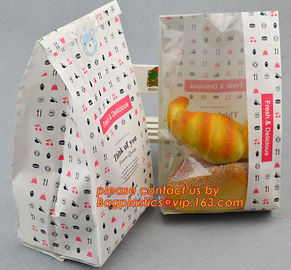 Cookies biscuits muffin bread snack sachet packaging bag,Kraft and bakery paper brown bread bag,promotional custom coate supplier