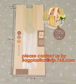 China supplier promotional custom coated bread/sandwich paper kraft bag with clear window,brown kraft paper bakery bread supplier