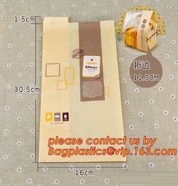 China supplier promotional custom coated bread/sandwich paper kraft bag with clear window,brown kraft paper bakery bread supplier