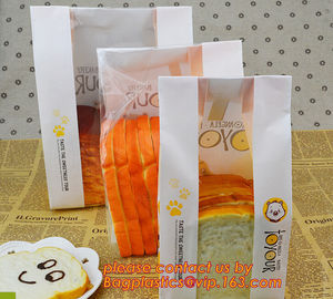 Custom bread food paper bags with your own logo,Factory Supplier Eco-friendly Kraft Paper Bread Packaging Bag supplier