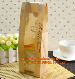 eco-friendly printed bread packaging paper packaging bag,Reusable Kraft Paper Lunch bread Grocery shopping Bags, BAGEASE supplier