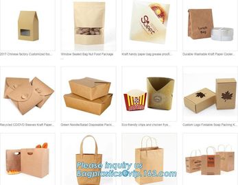 Staple Food grade kraft paper bags, stapled kraft bag, stapled bread kraft bag,kraft paper bread bags for packaging sand supplier