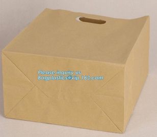 Durable Flat Bottom Bread Paper Bag Brown Kraft Paper Bag Bread Packaging Bag,cookies pouches / beautiful snack food pac supplier