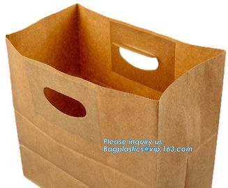 Durable Flat Bottom Bread Paper Bag Brown Kraft Paper Bag Bread Packaging Bag,cookies pouches / beautiful snack food pac supplier