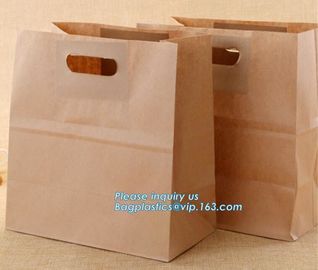 Durable Flat Bottom Bread Paper Bag Brown Kraft Paper Bag Bread Packaging Bag,cookies pouches / beautiful snack food pac supplier