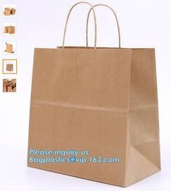 Custom brown bakery food grade packaging bread kraft paper bag with handles,Bread Packaging Paper Bags for Wholesale pak supplier