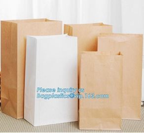 Custom bakery paper bag / Food grade bread packaging bags, white or brown craft paper bag,greaseproof kebab sandwich bre supplier