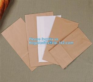 Custom bakery paper bag / Food grade bread packaging bags, white or brown craft paper bag,greaseproof kebab sandwich bre supplier