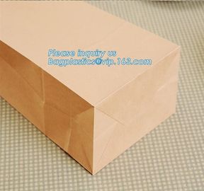 Custom bakery paper bag / Food grade bread packaging bags, white or brown craft paper bag,greaseproof kebab sandwich bre supplier