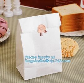 Custom bakery paper bag / Food grade bread packaging bags, white or brown craft paper bag,greaseproof kebab sandwich bre supplier