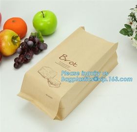 China factory custom printed paper bread bags,Food grade custom made kraft paper stick bread bags with window, limited supplier