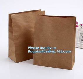 nature brown Kraft bread packaging paper bags,Brand paper bag machine making paper bag paper bread bag, BAGPLASTICS, LTD supplier