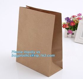 nature brown Kraft bread packaging paper bags,Brand paper bag machine making paper bag paper bread bag, BAGPLASTICS, LTD supplier