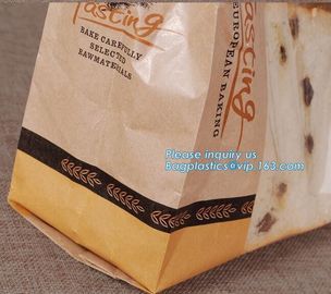 Chinese New Design Hot Sale Custom Printed Pharmacy White Kraft Paper Bag Bread Paper Bag,stand up kraft paper bread bag supplier