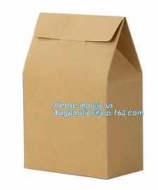 baguette brown kraft paper bag with clear window french bread paper bags,Printed Logo Flat Bottom Box Shape Plastic Kraf supplier
