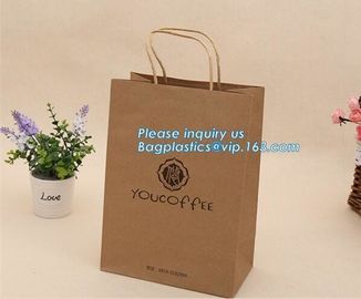 Brown kraft paper shoppinFood grade printed bakery brown greaseproof kraft paper bread packaging bags with clear window, supplier