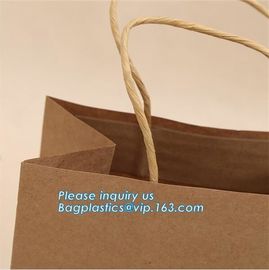 Brown kraft paper shoppinFood grade printed bakery brown greaseproof kraft paper bread packaging bags with clear window, supplier