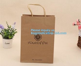 Brown kraft paper shoppinFood grade printed bakery brown greaseproof kraft paper bread packaging bags with clear window, supplier