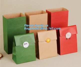 Flat Paper Handle Customized Design Shopping Gift Printed Kraft Paper Bag,ECO Friendly Bread Paper Bag/Snack Food Packag supplier