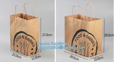 Custom Size Kraft Paper Bag for Food Kraft Brown Restaurant Take Away Fast Food Paper Bag,Grocery Fast Food Take Away Br supplier