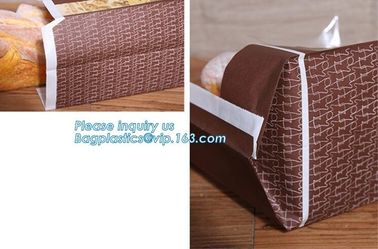 Recyclable sandwich bread food packaging brown paper bag custom kraft pastry paper bag，kraft paper bread bag with window supplier