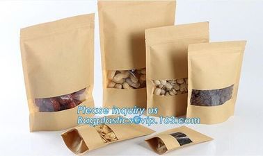 zipper. k, Custom printed paper bread bags use for food packaging,Open Top Kraft Paper Laminated Foil Lined Flat B supplier