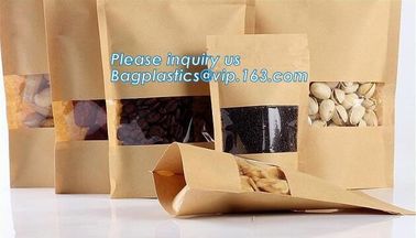 zipper. k, Custom printed paper bread bags use for food packaging,Open Top Kraft Paper Laminated Foil Lined Flat B supplier