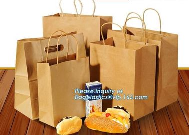 Custom printed kraft paper bags food grade with window bread packaging paper bags,Custom kraft breakfast pastry packagin supplier