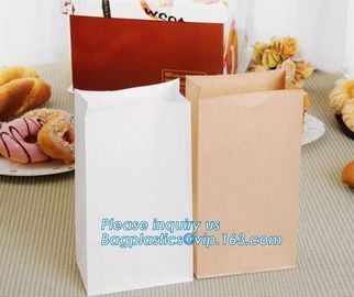 Bread Kraft Paper Bag Square Bottom Bag Takeaway food Packing Bag,Recyclable sandwich bread food packaging brown paper b supplier